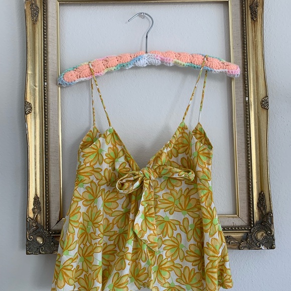 Zara Floral Tie Front Tank Top - Picture 3 of 3